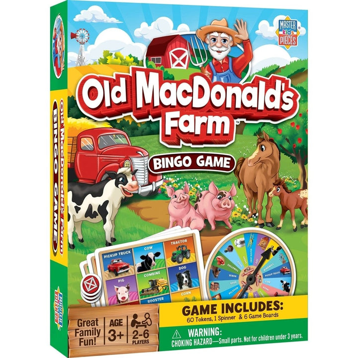 Old MacDonalds Farm Bingo Game for Kids 2-6 Players Ages 3 and Up Fun Family Game Image 1