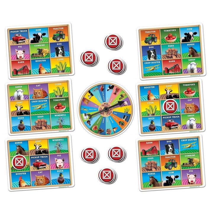 Old MacDonalds Farm Bingo Game for Kids 2-6 Players Ages 3 and Up Fun Family Game Image 2