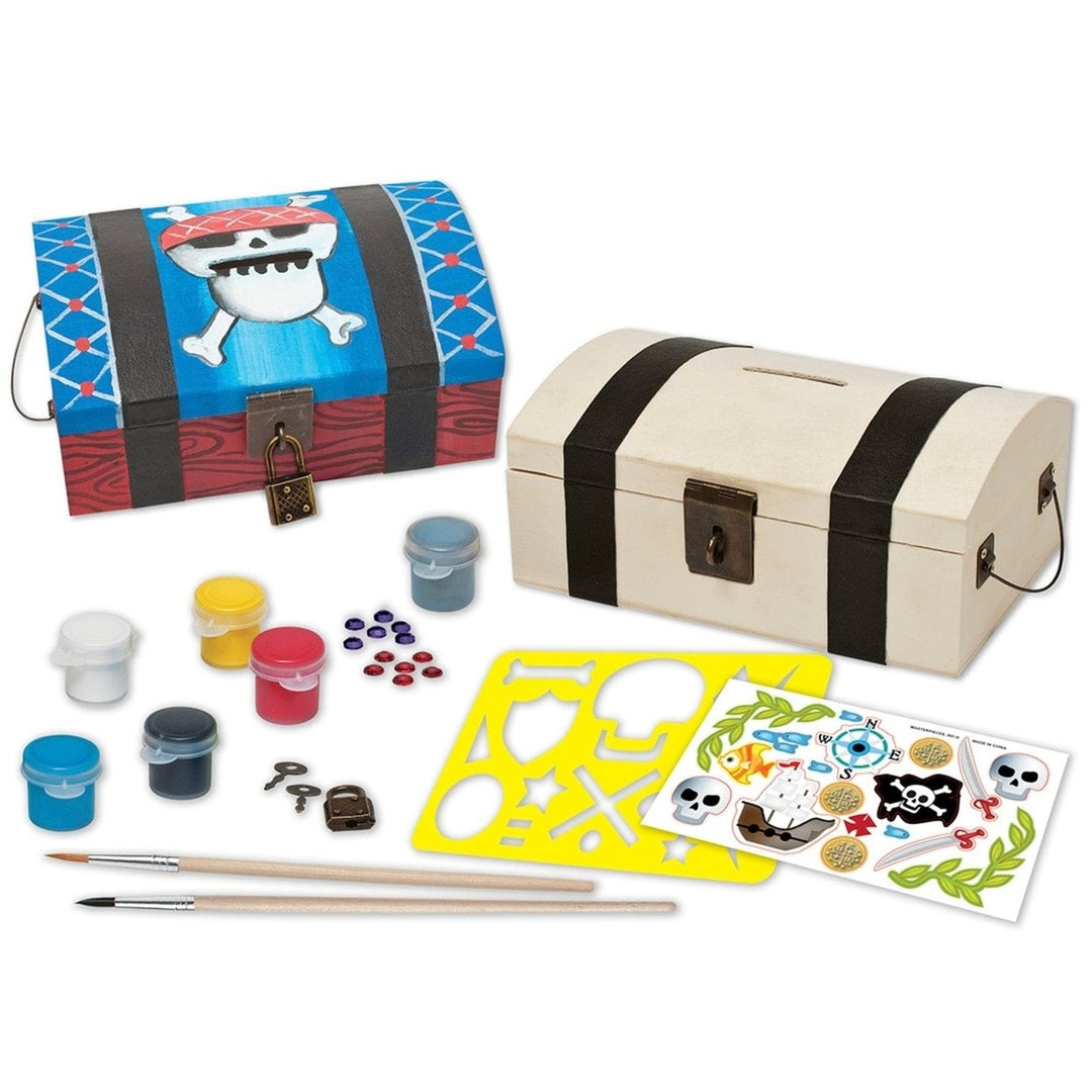 Treasure Chest Wood Craft Paint Kit for Kids Real Wood Crafting Supplies Image 2