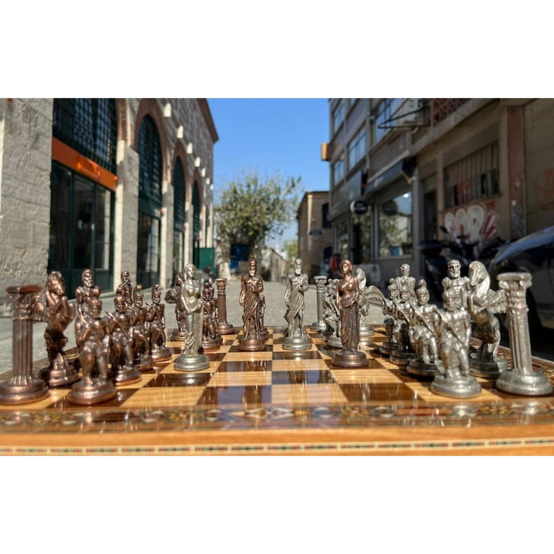 Antique Chess Set XL Pegasus Chessmen Solid Wooden Chess Board 16" Gifts Idea Image 3