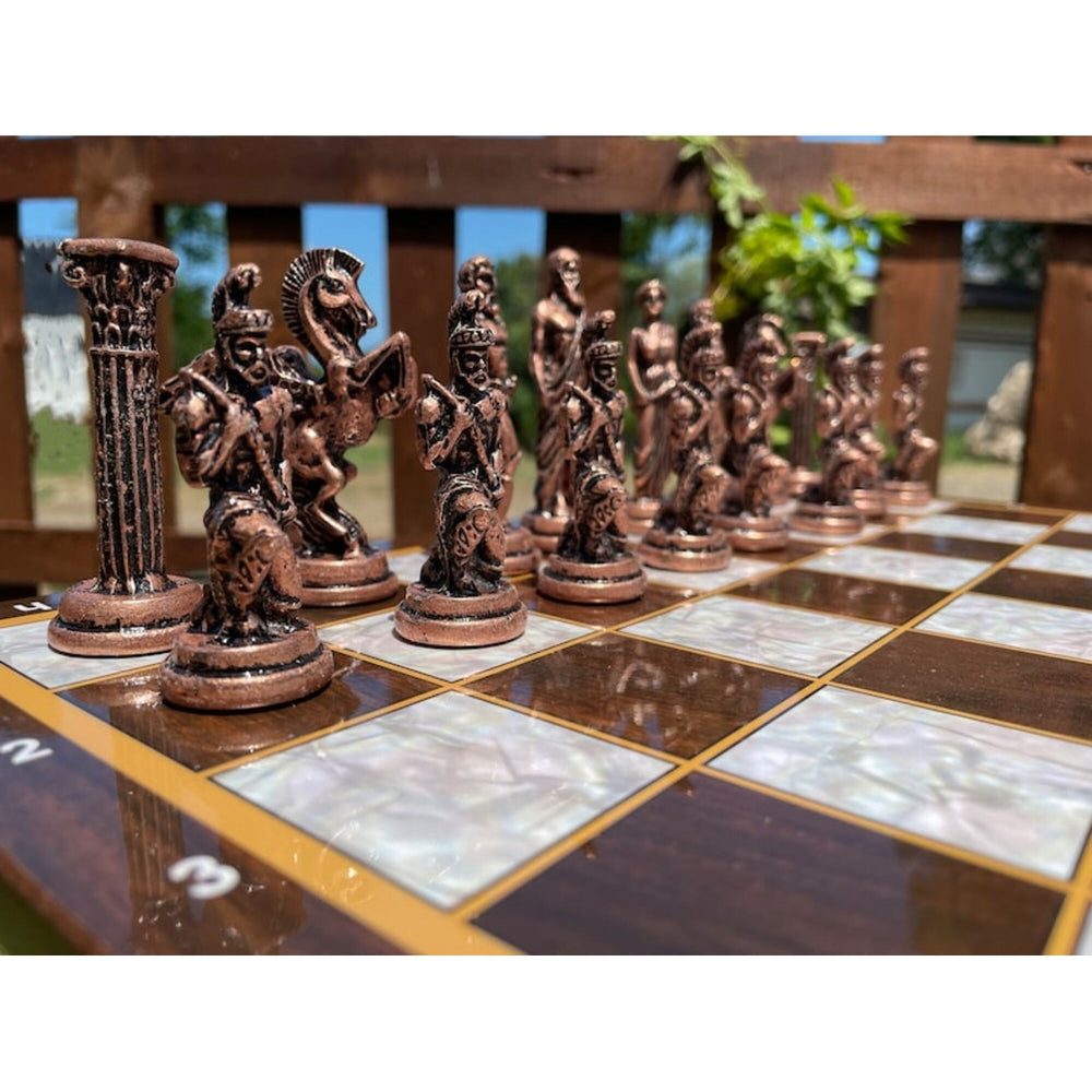 Antique Chess Set XL Pegasus Chessmen Handmade Wooden Chess Board Gifts Idea Image 2