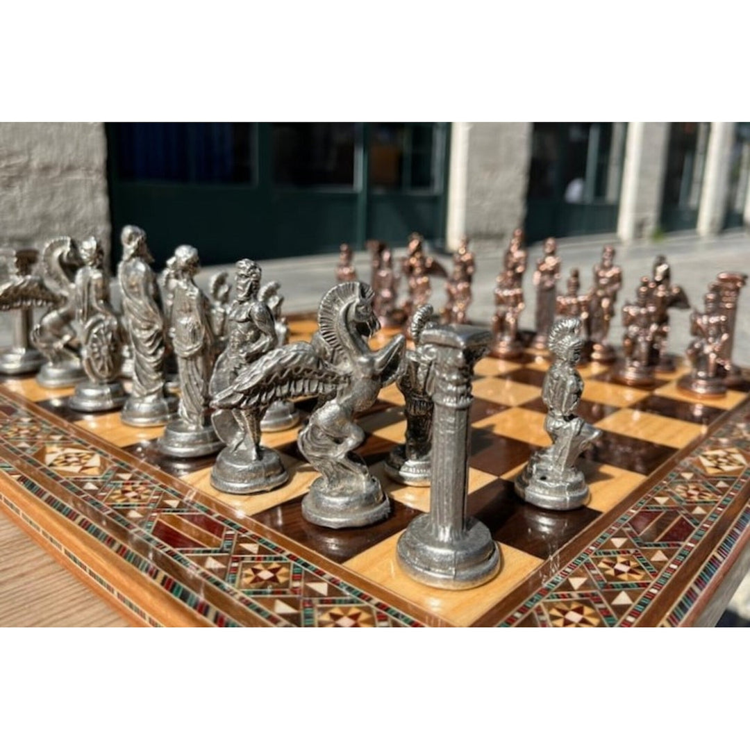 Antique Chess Set XL Pegasus Chessmen Solid Wooden Chess Board 16" Gifts Idea Image 4