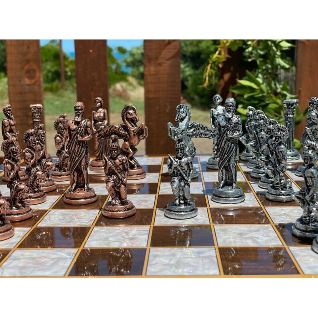 Antique Chess Set XL Pegasus Chessmen Handmade Wooden Chess Board Gifts Idea Image 3