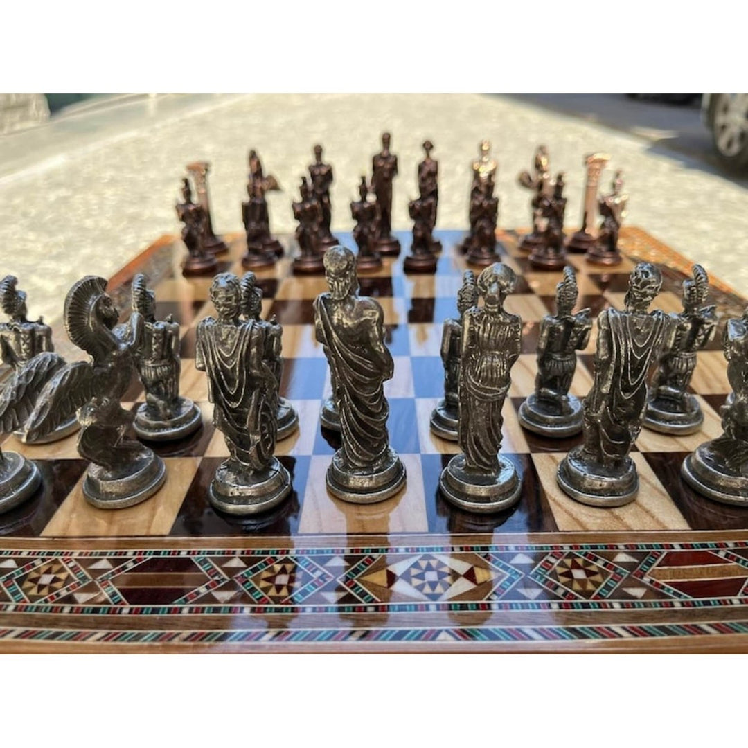 Antique Chess Set XL Pegasus Chessmen Solid Wooden Chess Board 16" Gifts Idea Image 6