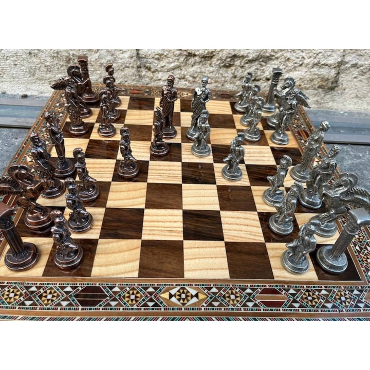 Antique Chess Set XL Pegasus Chessmen Solid Wooden Chess Board 16" Gifts Idea Image 7