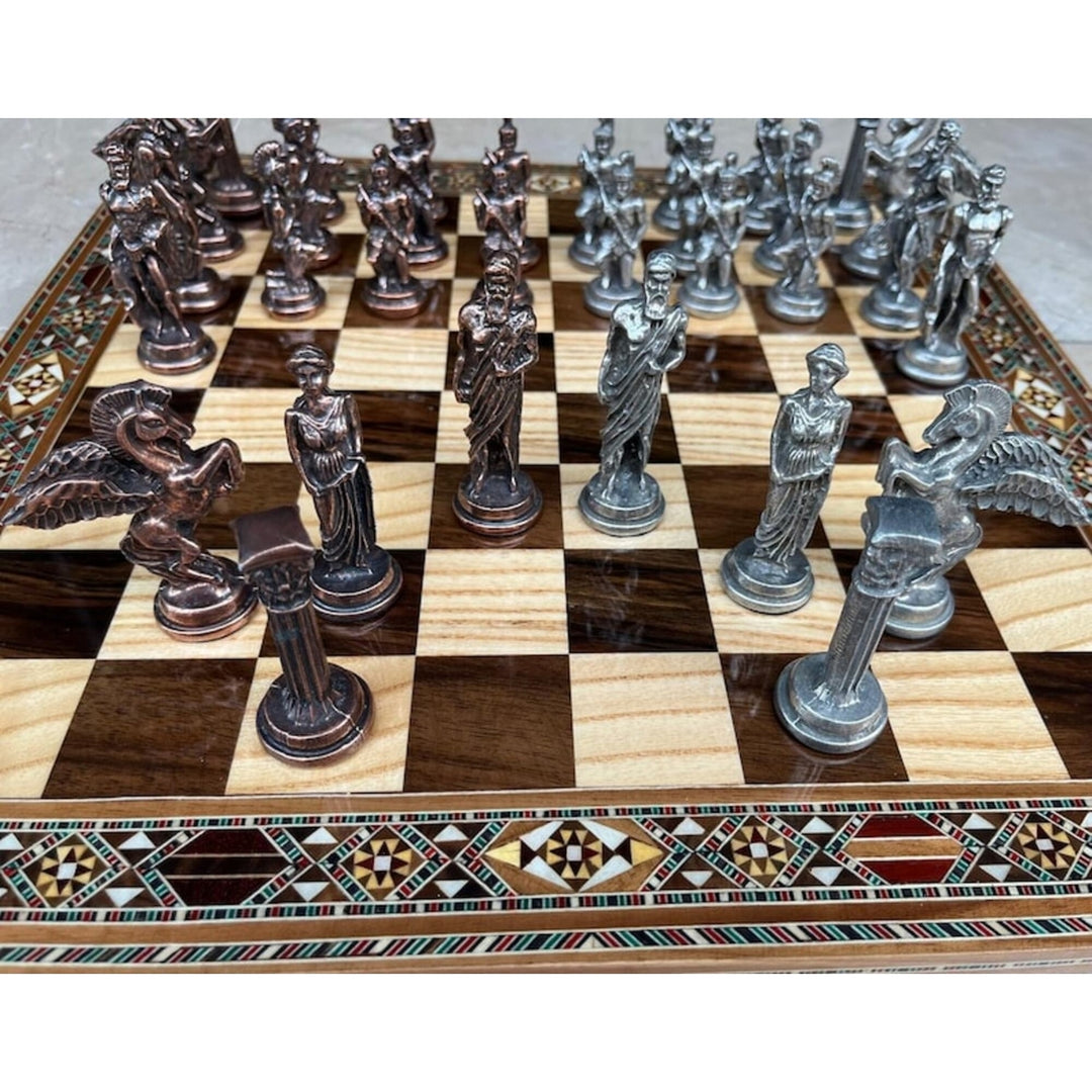 Antique Chess Set XL Pegasus Chessmen Solid Wooden Chess Board 16" Gifts Idea Image 10