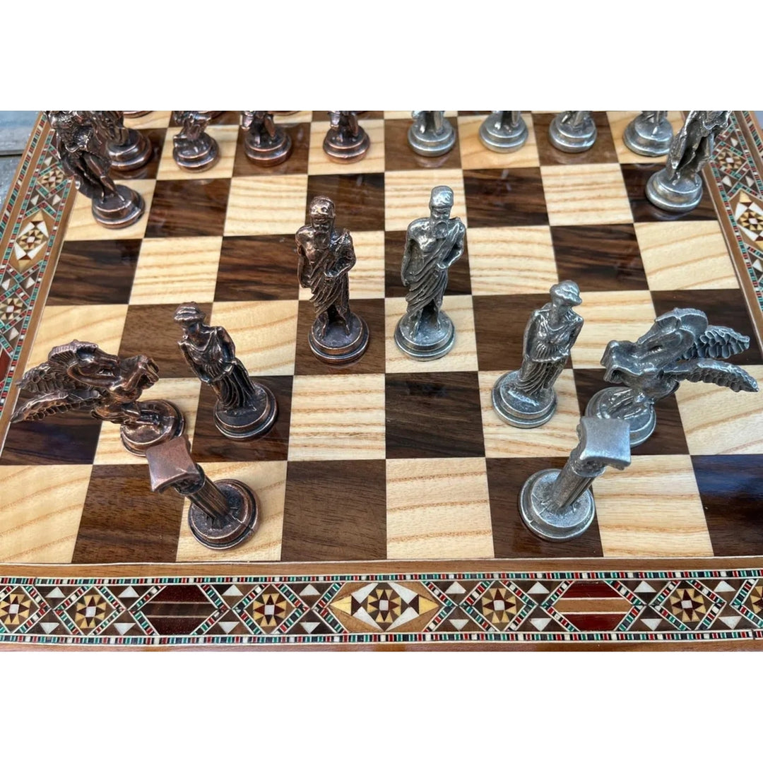 Antique Chess Set XL Pegasus Chessmen Solid Wooden Chess Board 16" Gifts Idea Image 11