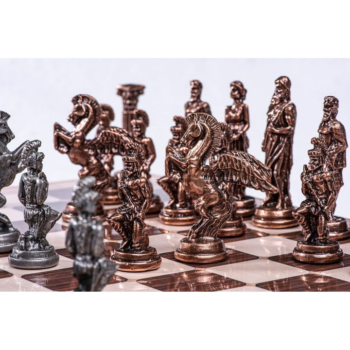 Antique Chess Set with Storage Pegasus Chessmen Handmade Chess Board Gift Ideas Image 1