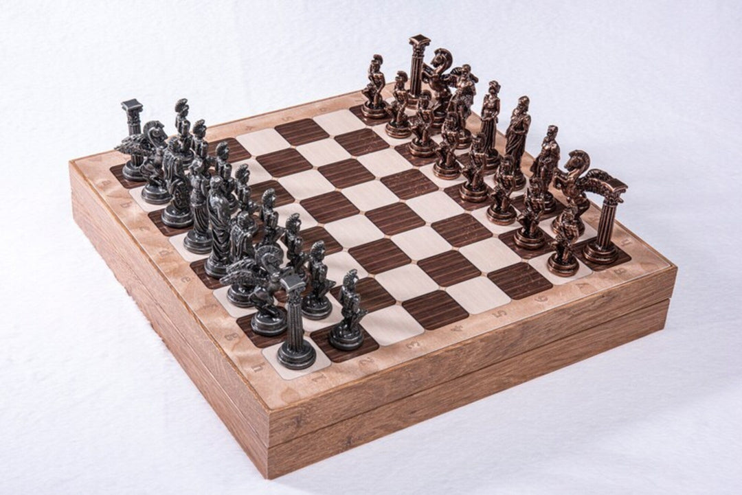 Antique Chess Set with Storage Pegasus Chessmen Handmade Chess Board Gift Ideas Image 4