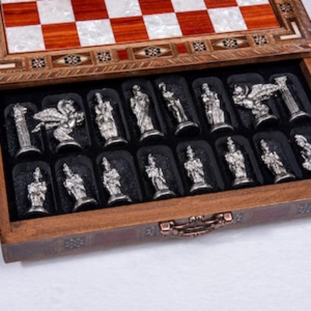 Luxury Chess Set with Storage Pegasus Antique Chess Pieces Handmade Gift Ideas Image 2