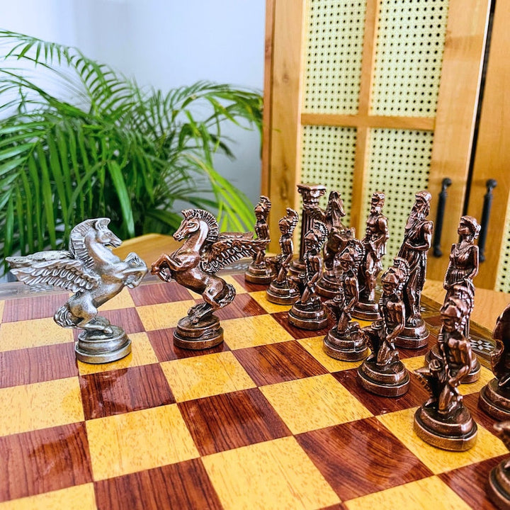 Luxury Chess Set with Storage Pegasus Antique Chess Pieces Handmade Image 4