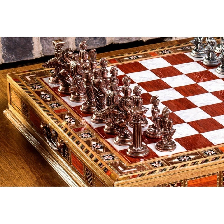 Luxury Chess Set with Storage Pegasus Antique Chess Pieces Handmade Gifts Idea Image 2