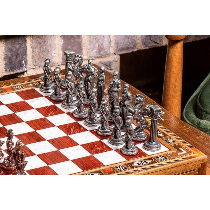 Luxury Chess Set with Storage Pegasus Antique Chess Pieces Handmade Gifts Idea Image 3