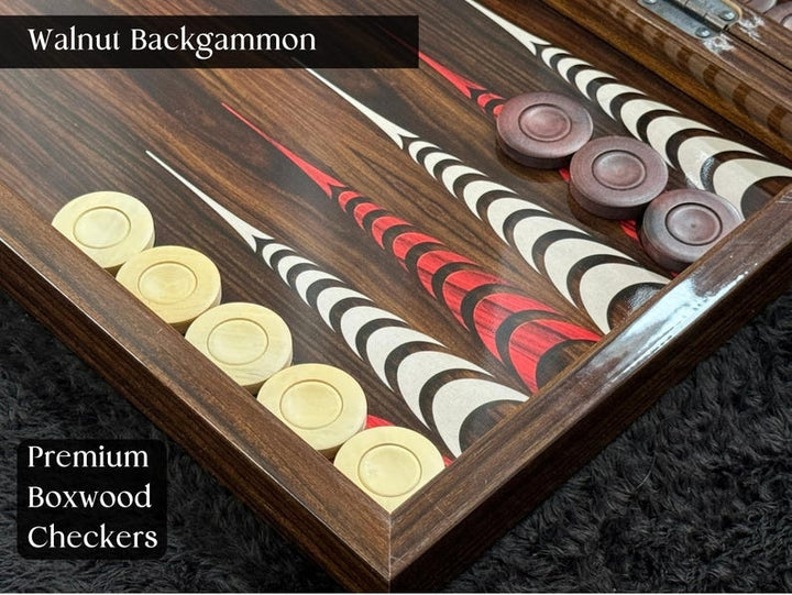 Backgammon Set for Adults X Large Wooden Game Board Handmade Game Sets 20"in Image 4