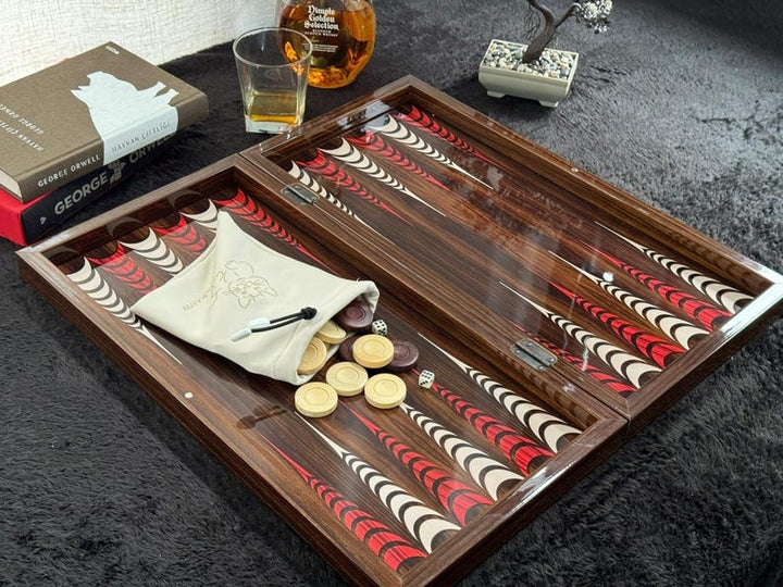 Backgammon Set for Adults X Large Wooden Game Board Handmade Game Sets 20"inch Image 4