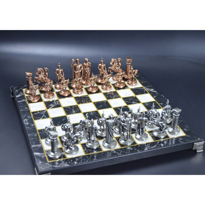 Luxury Chess Sets Roman Antique Chess Pieces Handmade Wood Chess Board Image 1