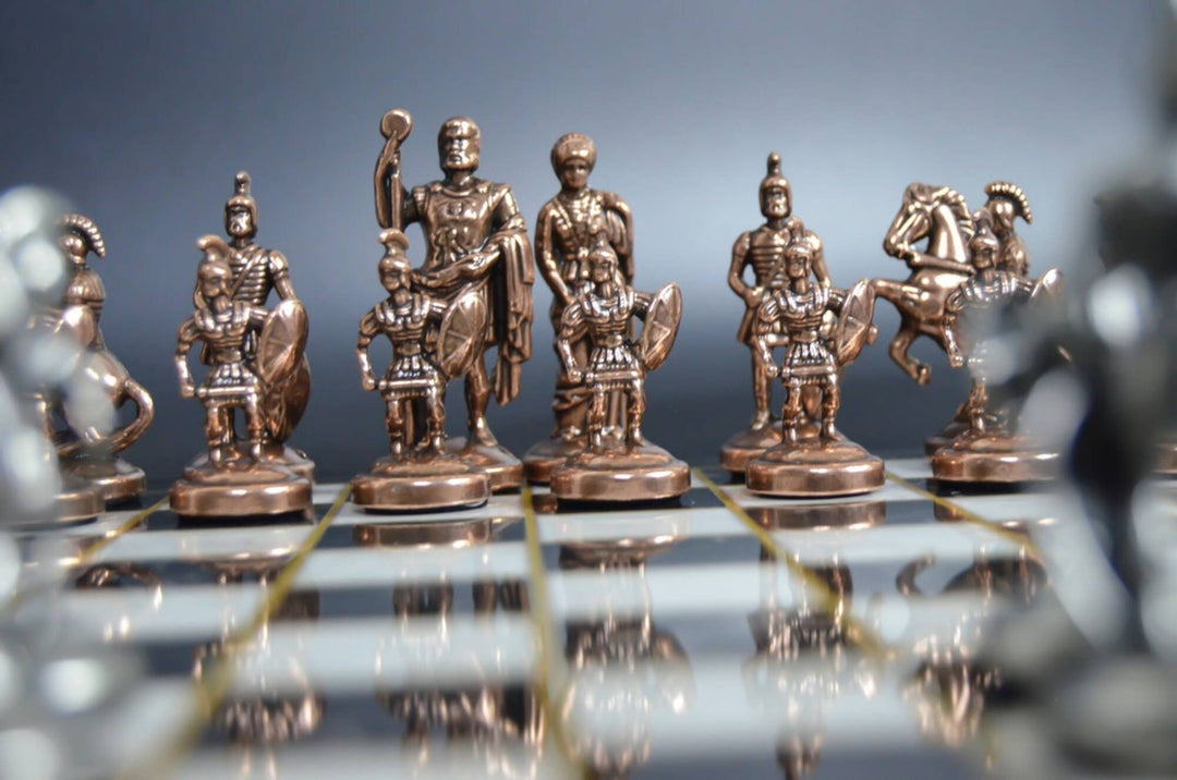 Luxury Chess Sets Roman Antique Chess Pieces Handmade Wood Chess Board Image 2