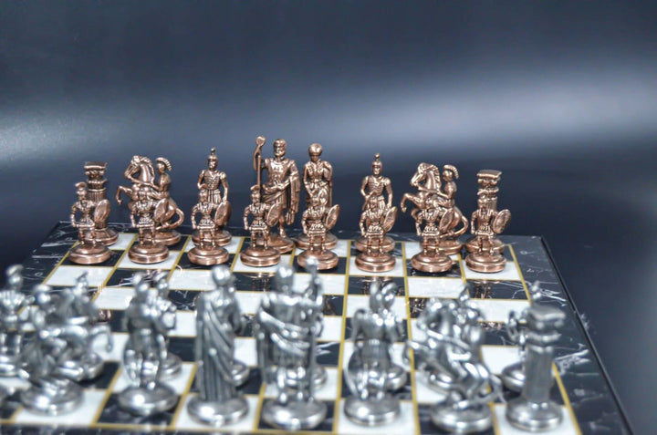 Luxury Chess Sets Roman Antique Chess Pieces Handmade Wood Chess Board Image 4