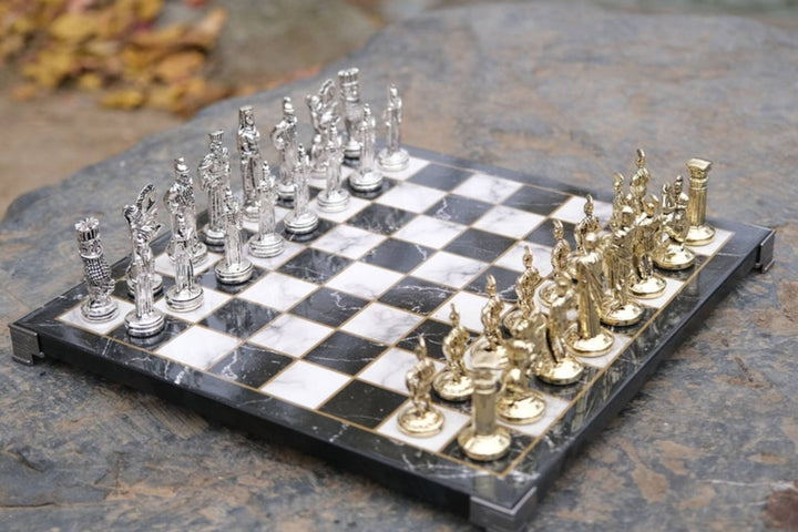 Luxury Chess Sets Roman Gladiator Chess Pieces Handmade Wooden Chess Board Image 4