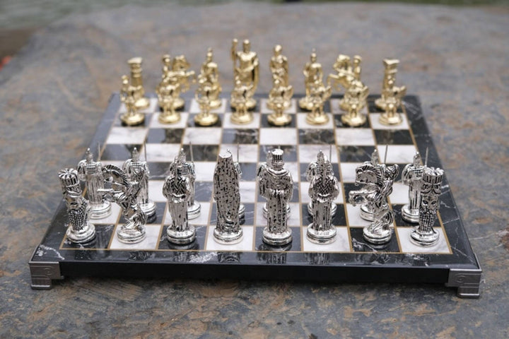 Luxury Chess Sets Roman Gladiator Chess Pieces Handmade Wooden Chess Board Image 8