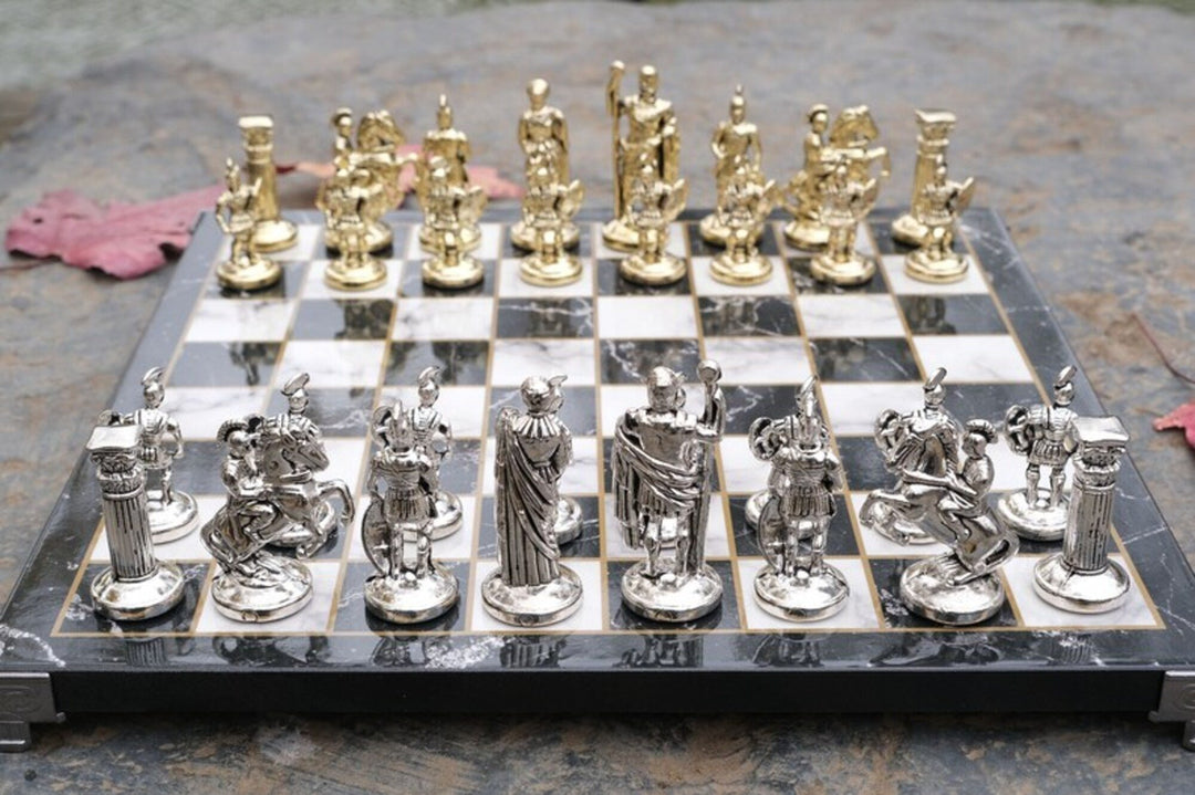 Luxury Chess Sets Roman Gladiator Chess Pieces Handmade Wooden Chess Board Image 10