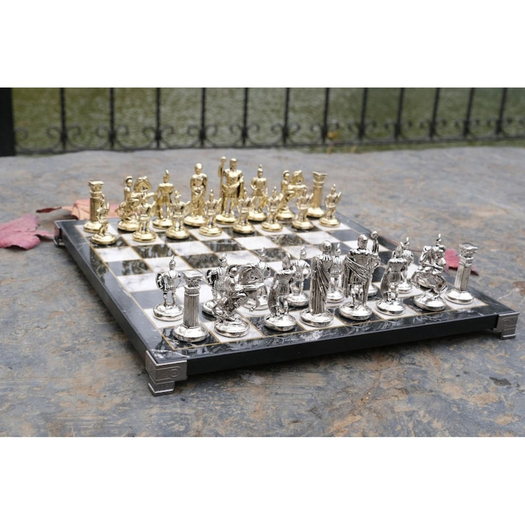 Luxury Chess Sets Roman Gladiator Chess Pieces Handmade Wooden Chess Board Image 12