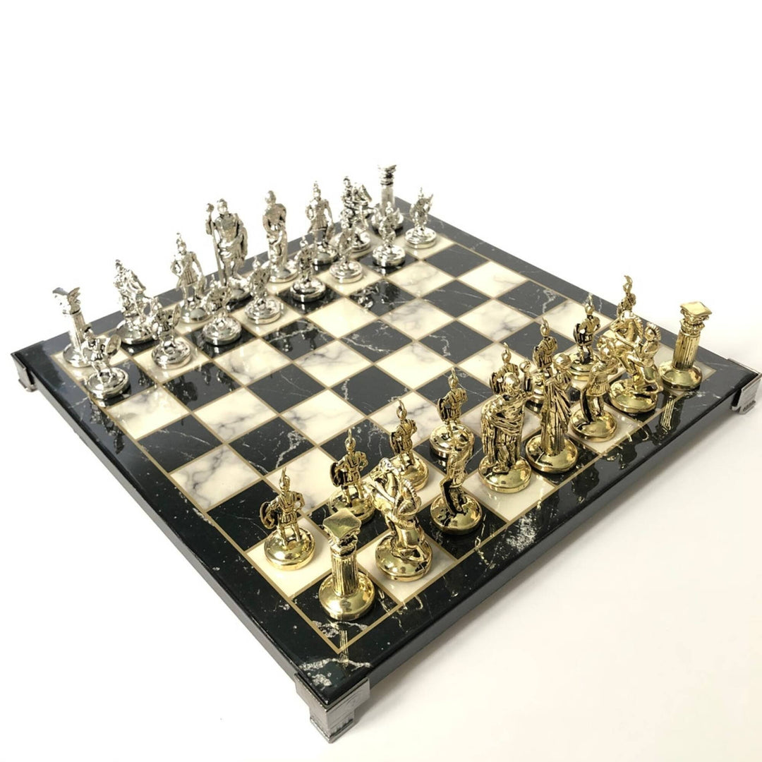 Decorative Chess Set Roman Gladiator Chessmen Handmade Wood Chess Board Image 8