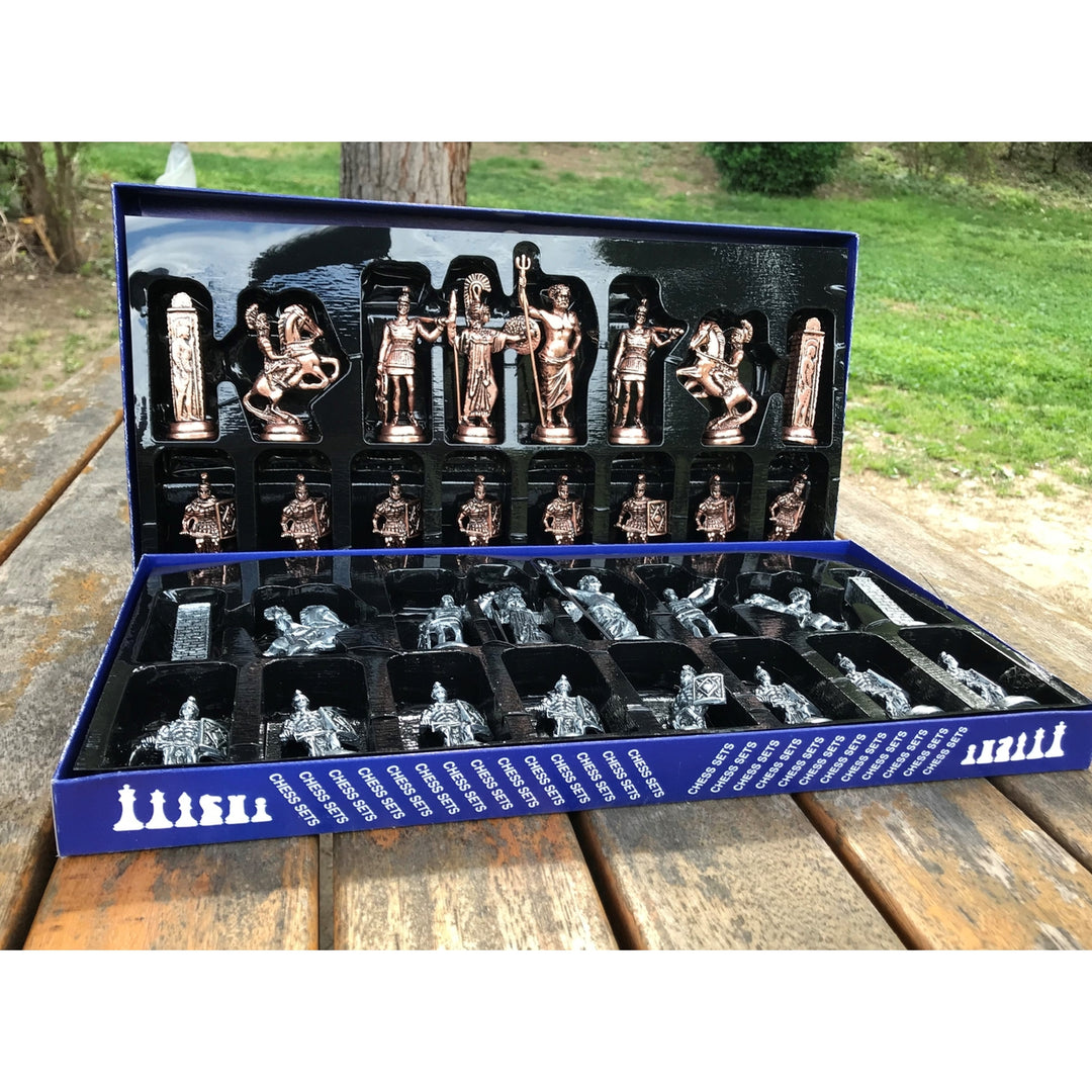 Luxury Chess Set Mythology Antique Chess Pieces Handmade Wood Chess Board Image 3