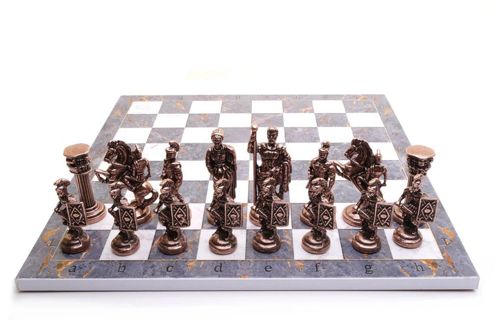 Luxury Chess Set Roman Antique Chessmen Marble Wooden Chess Board Image 8