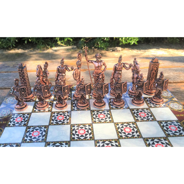 Luxury Chess Set Mythology Antique Chess Pieces Handmade Wood Chess Board Image 6