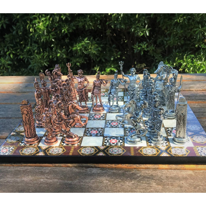 Luxury Chess Set Mythology Antique Chess Pieces Handmade Wood Chess Board Image 7