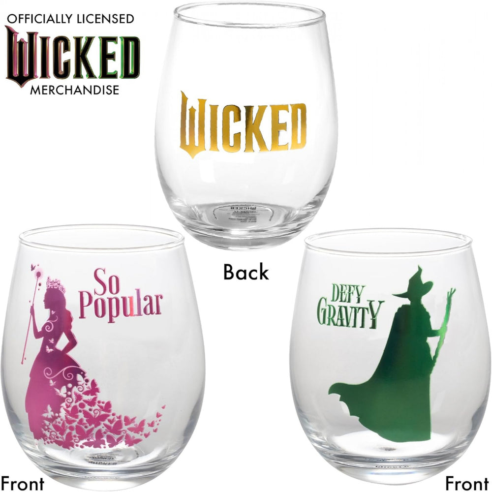 Wicked So Popular and Defy Gravity Stemless Wine Glasses 2-Pack Image 2