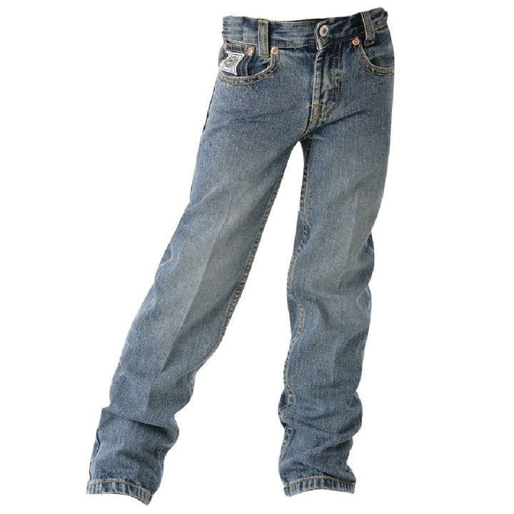 Cinch Western Denim Jeans Boys White Label Light Stonewash MB12882001 Image 1