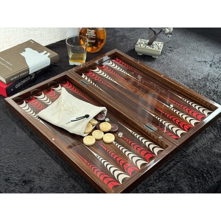 Backgammon Set for Adults X Large Wooden Game Board Handmade Game Sets 20"in Image 4