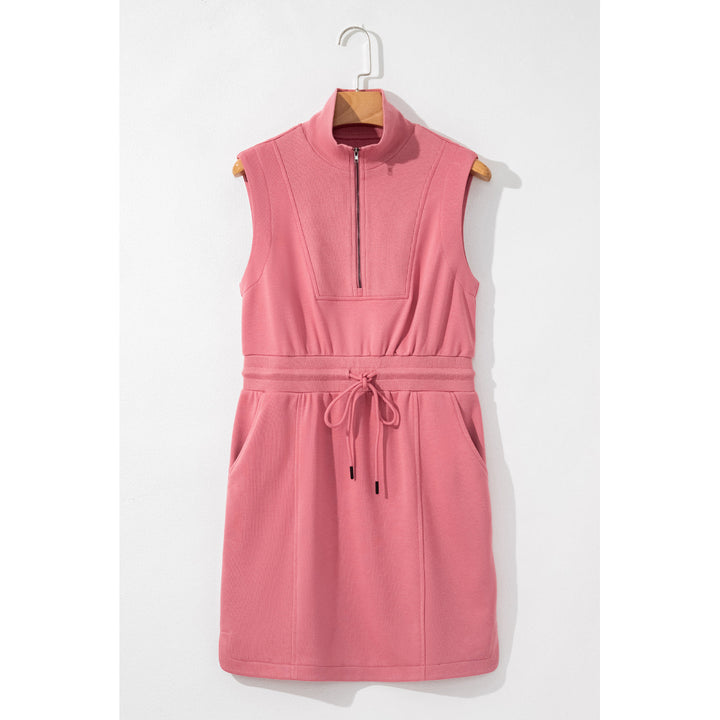 Nayeli Zipped Collar Drawstring Waist Dress Image 10