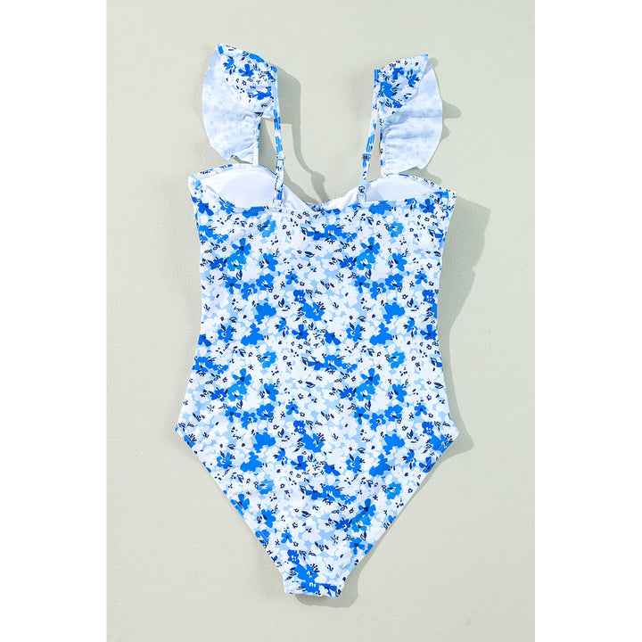 Mya Floral Ruffled Strap One Piece Swimsuit Image 8