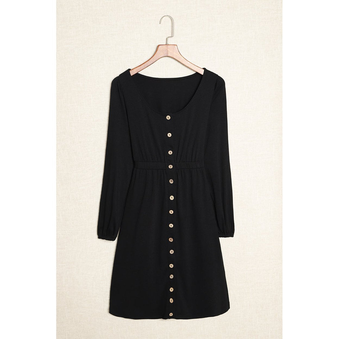 Julianna Button Up High Waist Long Sleeve Dress Image 8