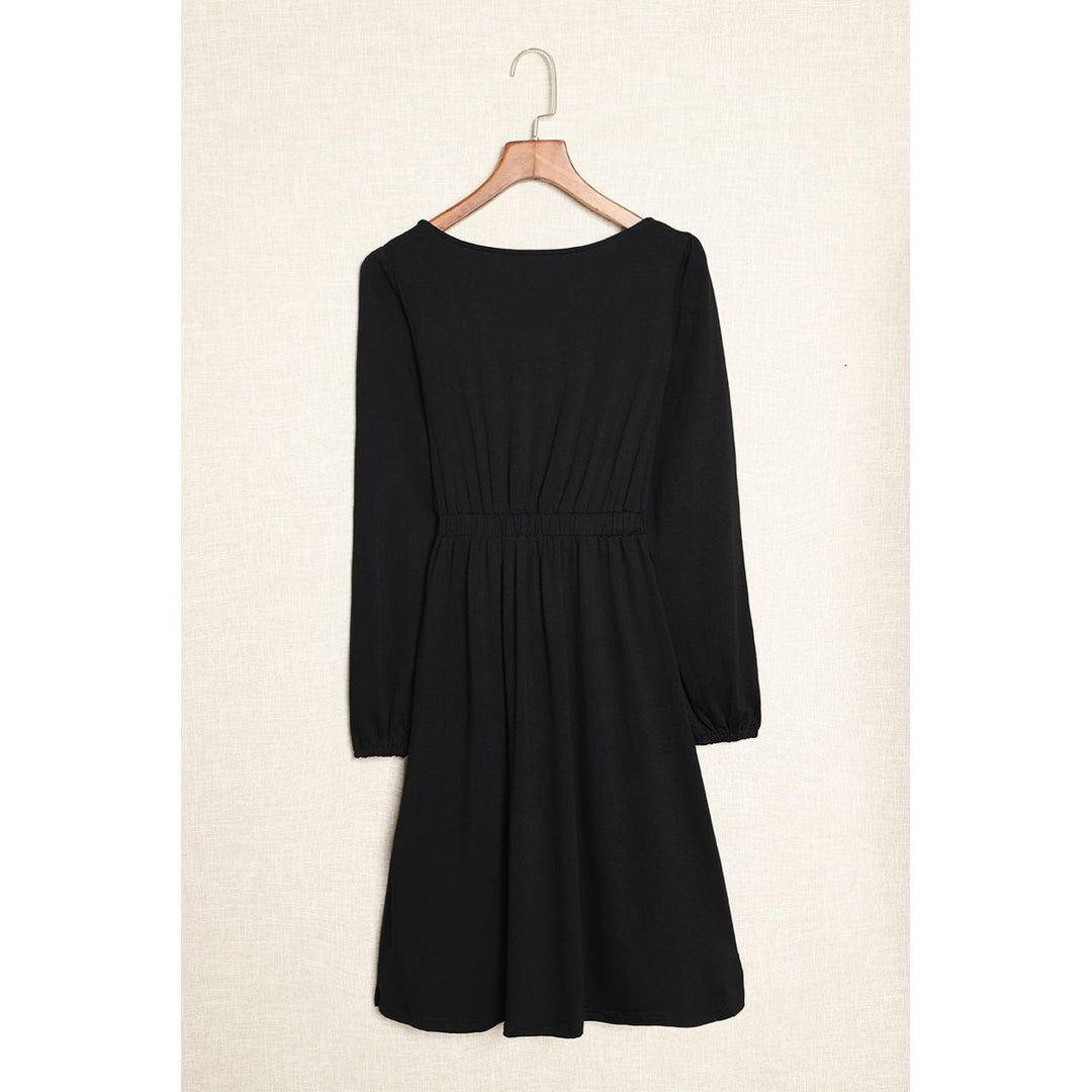 Julianna Button Up High Waist Long Sleeve Dress Image 9