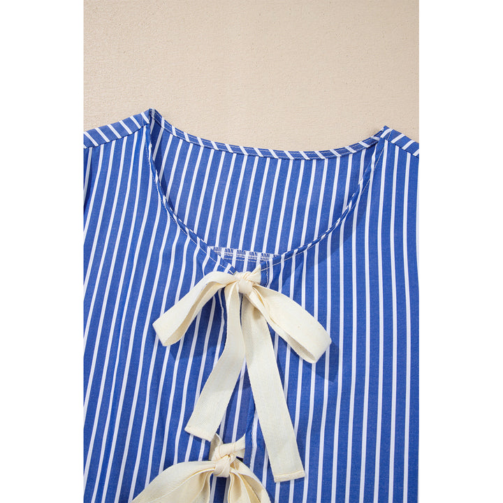 Dream Stripe Tied Front Blouse Image 11