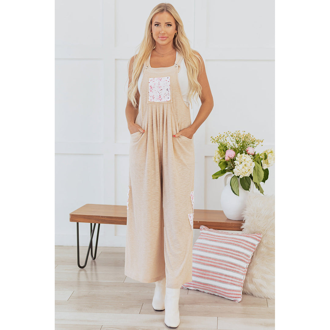 Luciana Ribbed Side Pocket Wide Leg Jumpsuit Image 4