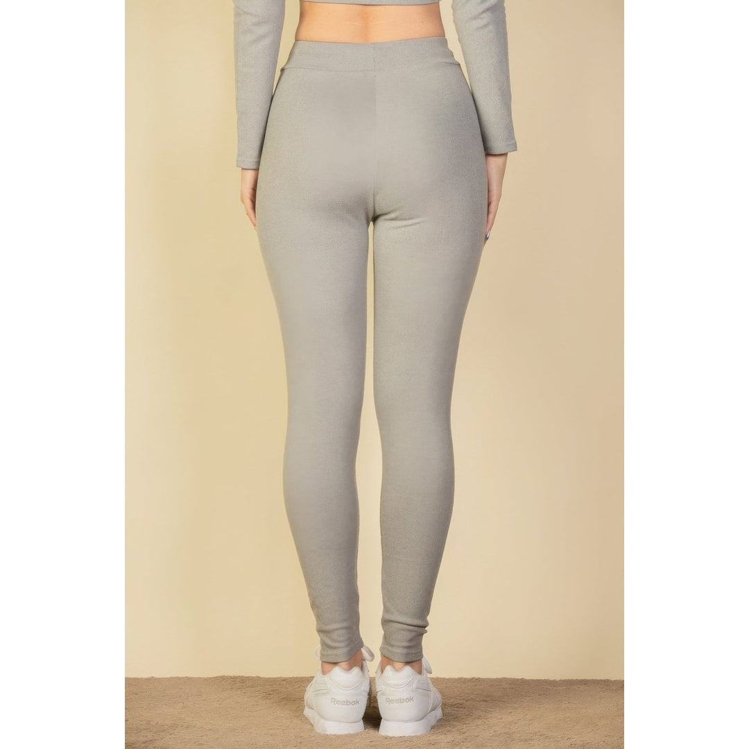 Tie-Front Ribbed Lounge Leggings Image 9