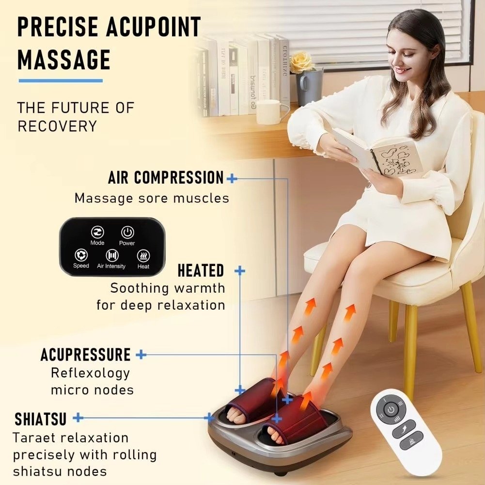 Foot Massager Shiatsu Kneading Deep Tissue Relax Heated Image 3