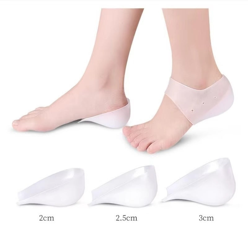 Unisex Invisible Height Increase 5CM Silicone Socks Gel Heel Pads Orthopedic Image 3