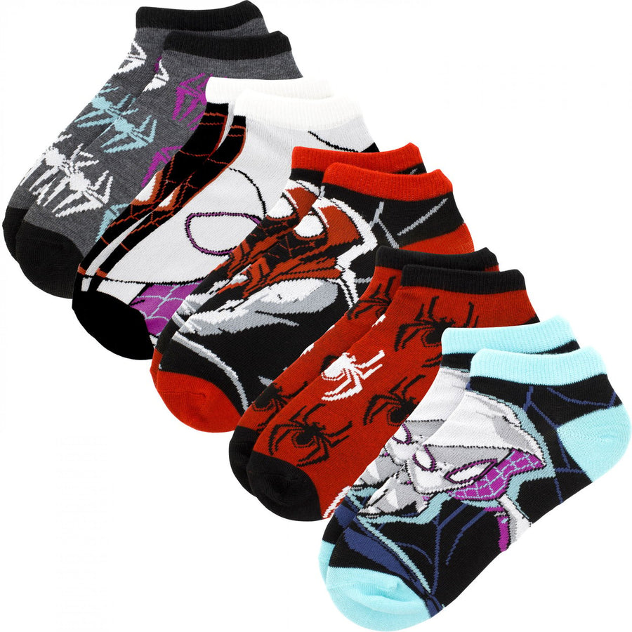 Spider-Gwen and Miles Morales Womens 5-Pair Pack of Low Cut Socks Image 1