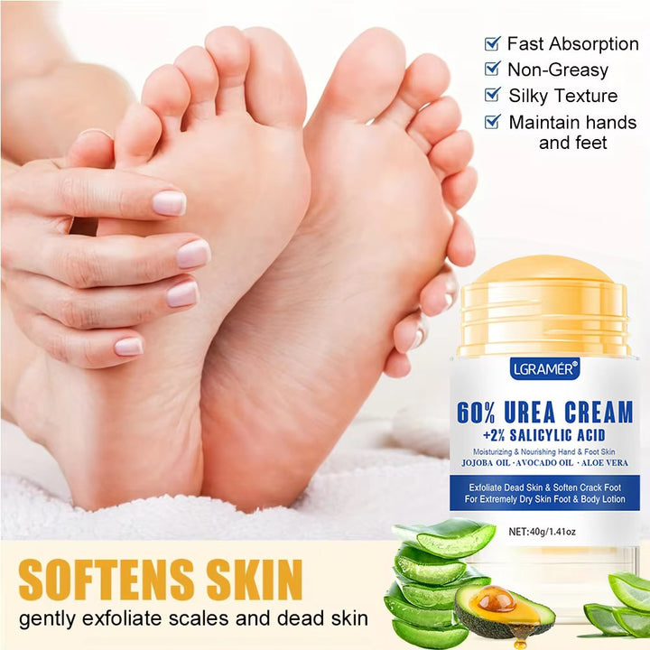 40g Urea Foot Cream Dry Cracked Feet Heel Gentle Exfoliation Image 1