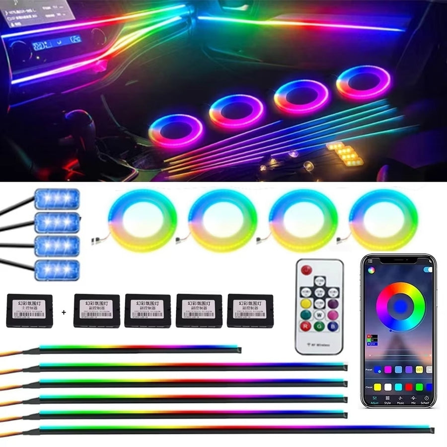 Car Ambient Lights RGB 213 Color LED Interior Symphony Remote Atmosphere Lamp Kit Image 1