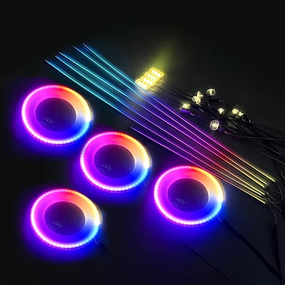 Car Ambient Lights RGB 213 Color LED Interior Symphony Remote Atmosphere Lamp Kit Image 2