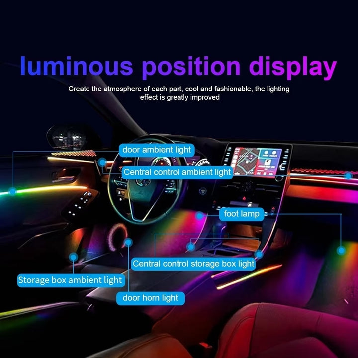 Car Ambient Lights RGB 213 Color LED Interior Symphony Remote Atmosphere Lamp Kit Image 4