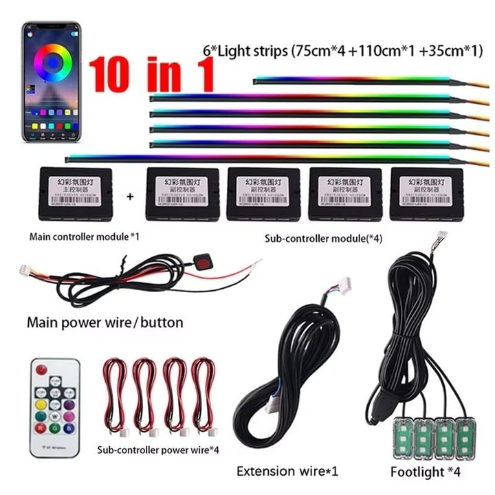 Car Ambient Lights RGB 213 Color LED Interior Symphony Remote Atmosphere Lamp Kit Image 8