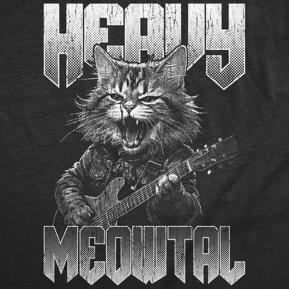 Mens Funny T Shirts Heavy Meowtal Sarcastic Kitten Graphic Novelty Metal Music Tee For Men Image 2